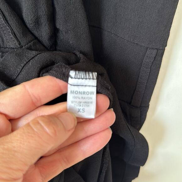 NWT Monrow Black Crepe Zip Up Romper XS - Picture 10 of 10